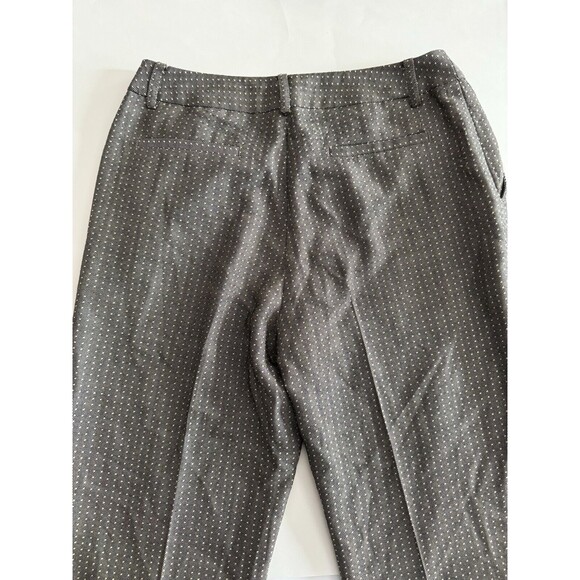 Garlic & Marks Women’s Trousers Cuffed Grey White Dot Wide Leg Wool Blend Size 4 - Picture 4 of 5